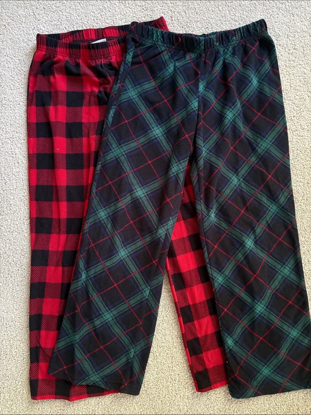 Target Kids Red & Green Plaid and Buffalo Check Sweatpants